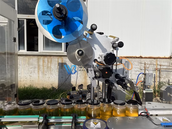 Full Automatic Flat Square Round Bottle Can Jar Top Side Labeler Sticker Labeling Machine